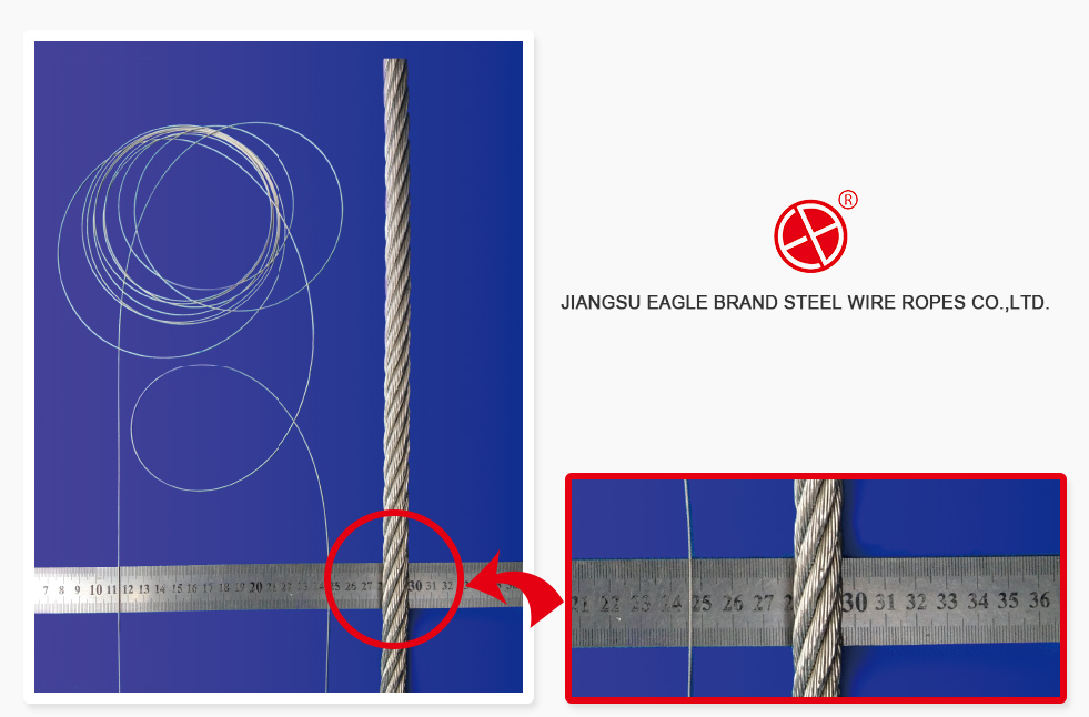 Steel wire rope product and diameter detail